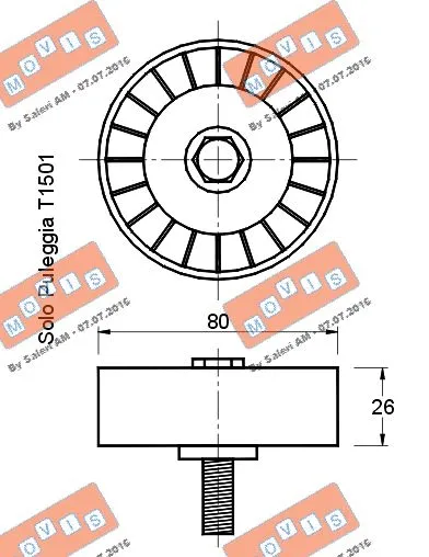 Deflection/Guide Pulley, V-ribbed belt