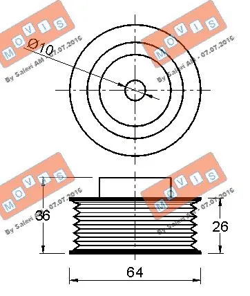 Deflection/Guide Pulley, V-ribbed belt