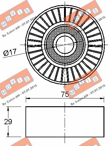 Deflection/Guide Pulley, V-ribbed belt