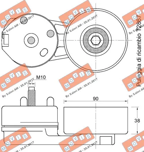 Belt Tensioner, V-ribbed belt