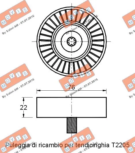 Deflection/Guide Pulley, V-ribbed belt