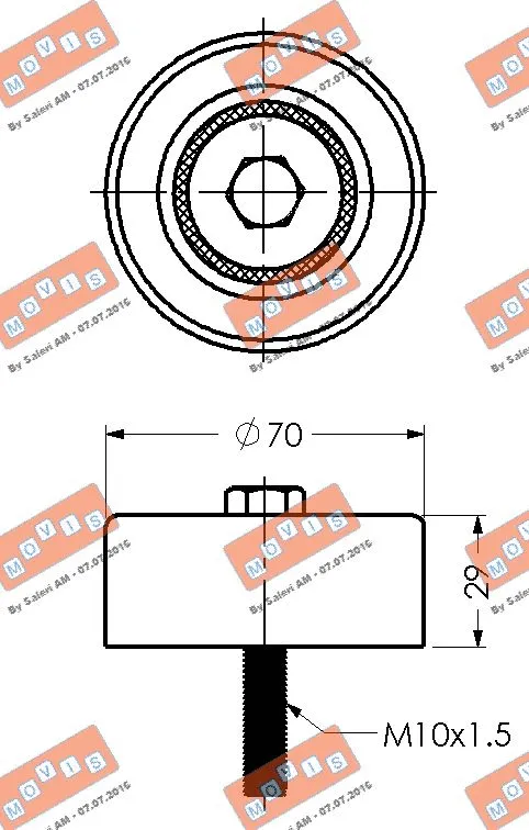 Deflection/Guide Pulley, V-ribbed belt