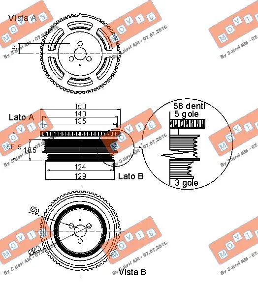 Belt Pulley, crankshaft
