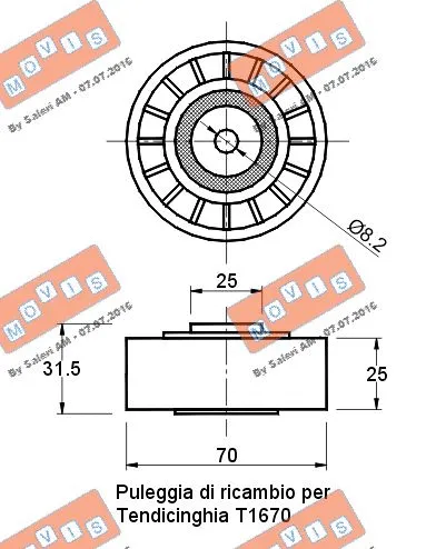 Deflection/Guide Pulley, V-ribbed belt