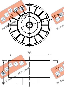Deflection/Guide Pulley, V-ribbed belt