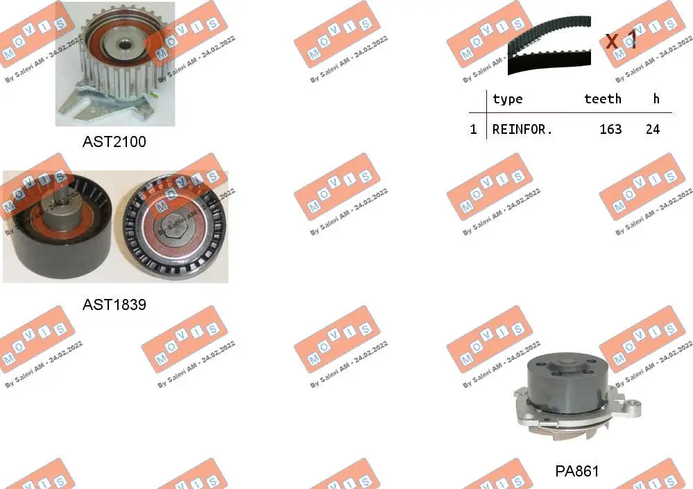 Water Pump & Timing Belt Kit (ASTK0907PA)