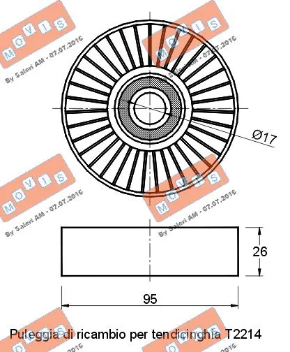 Deflection/Guide Pulley, V-ribbed belt