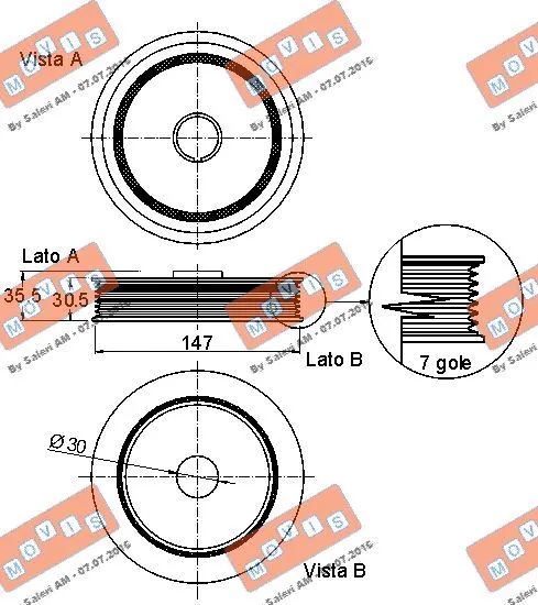 Belt Pulley, crankshaft