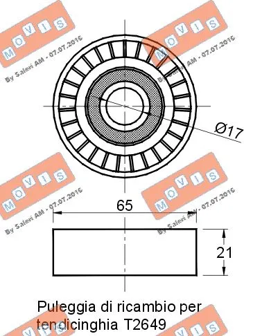Deflection/Guide Pulley, V-ribbed belt
