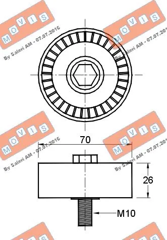 Deflection/Guide Pulley, V-ribbed belt