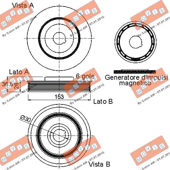 Belt Pulley, crankshaft