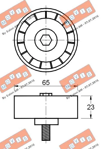 Deflection/Guide Pulley, V-ribbed belt