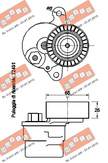Belt Tensioner, V-ribbed belt