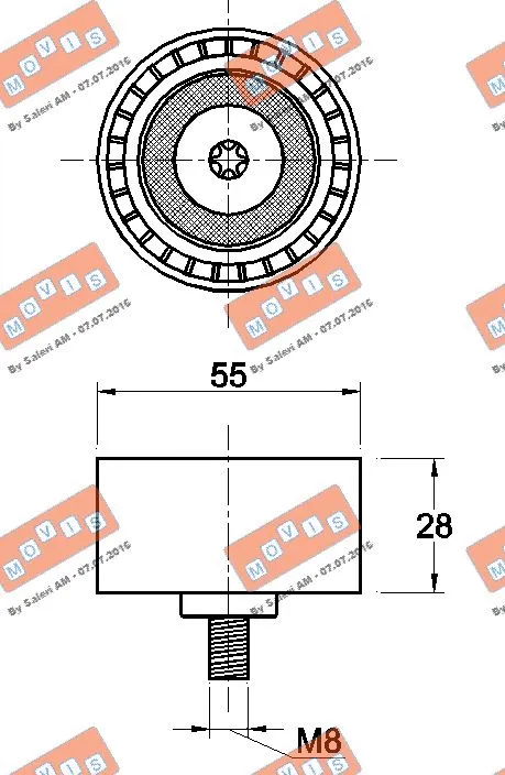 Deflection/Guide Pulley, V-ribbed belt