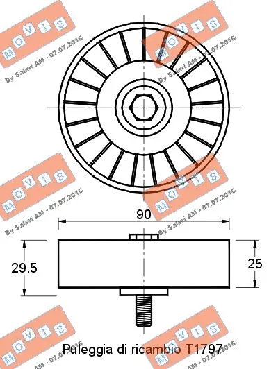 Deflection/Guide Pulley, V-ribbed belt