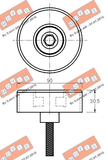 Deflection/Guide Pulley, V-ribbed belt