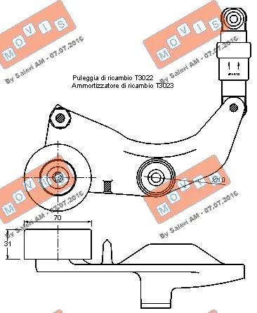 Belt Tensioner, V-ribbed belt