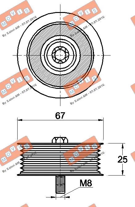 Deflection/Guide Pulley, V-ribbed belt