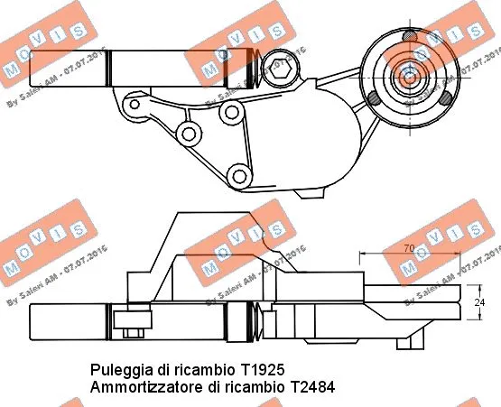Belt Tensioner, V-ribbed belt