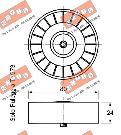 Deflection/Guide Pulley, V-ribbed belt