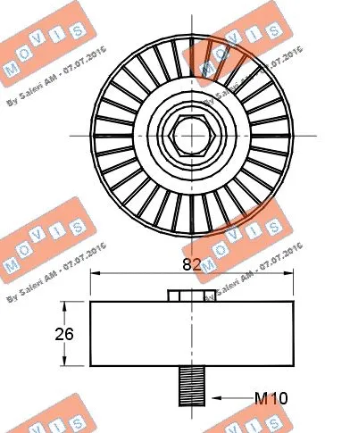 Deflection/Guide Pulley, V-ribbed belt
