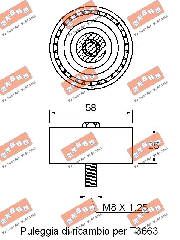 Deflection/Guide Pulley, V-ribbed belt