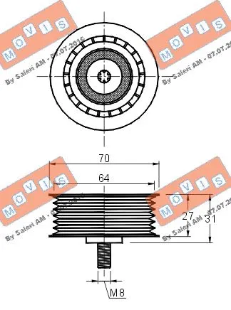 Deflection/Guide Pulley, V-ribbed belt