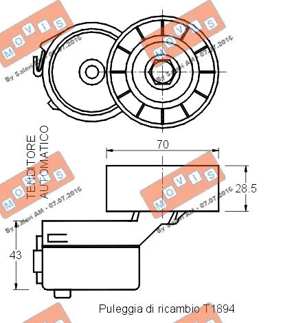 Belt Tensioner, V-ribbed belt