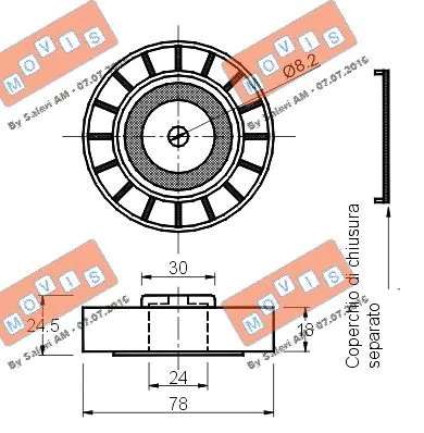 Deflection/Guide Pulley, V-ribbed belt