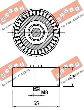 Deflection/Guide Pulley, V-ribbed belt