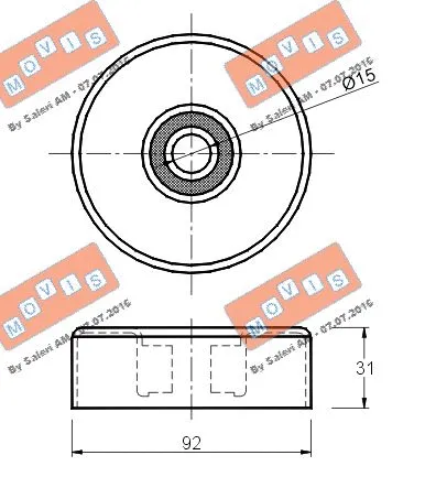 Deflection/Guide Pulley, V-ribbed belt