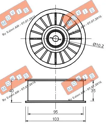 Deflection/Guide Pulley, V-ribbed belt