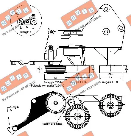 Belt Tensioner, V-ribbed belt