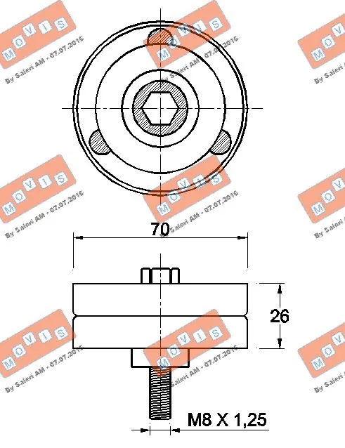 Deflection/Guide Pulley, V-ribbed belt