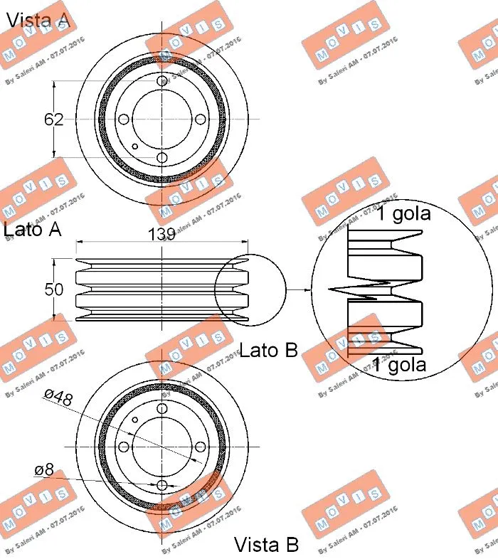 Belt Pulley, crankshaft