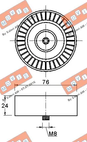 Deflection/Guide Pulley, V-ribbed belt