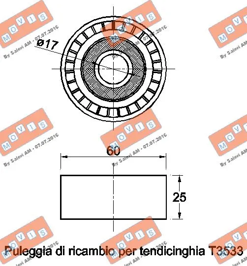 Deflection/Guide Pulley, V-ribbed belt