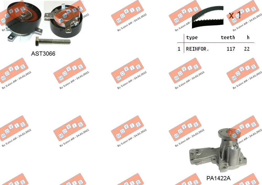 Water Pump & Timing Belt Kit (ASTK1095PA)