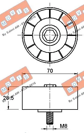 Deflection/Guide Pulley, V-ribbed belt
