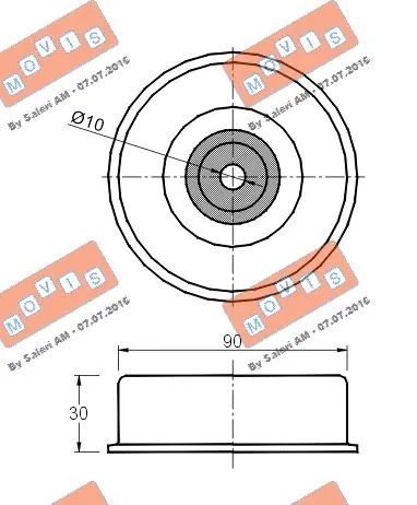 Deflection/Guide Pulley, V-ribbed belt