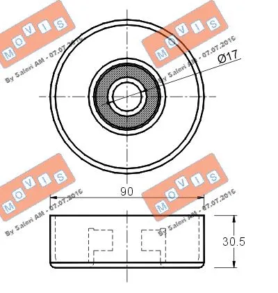 Deflection/Guide Pulley, V-ribbed belt