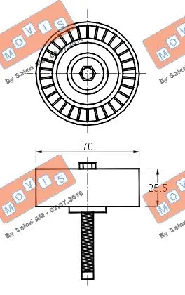 Deflection/Guide Pulley, V-ribbed belt