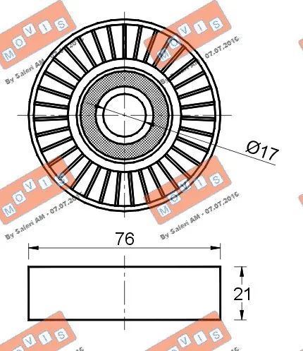 Deflection/Guide Pulley, V-ribbed belt