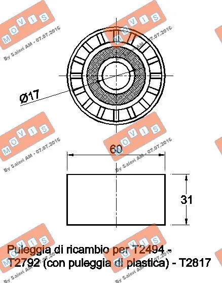 Deflection/Guide Pulley, V-ribbed belt
