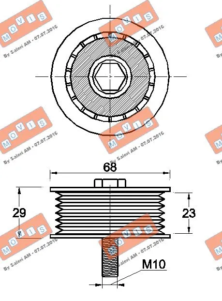 Deflection/Guide Pulley, V-ribbed belt