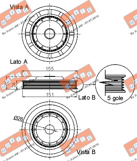 Belt Pulley, crankshaft
