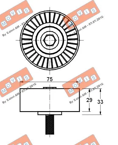 Deflection/Guide Pulley, V-ribbed belt