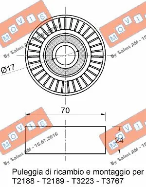 Deflection/Guide Pulley, V-ribbed belt