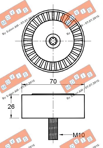 Deflection/Guide Pulley, V-ribbed belt