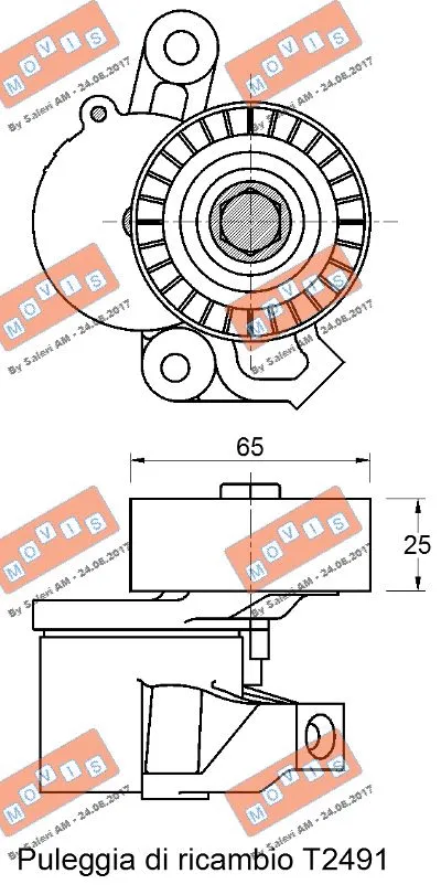 Tensioner Pulley, V-ribbed belt